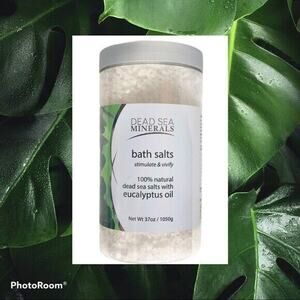 CLEARANCE Dead Sea Minerals 32 Ounce Bath Salts With Eucalyptus 100% Natural